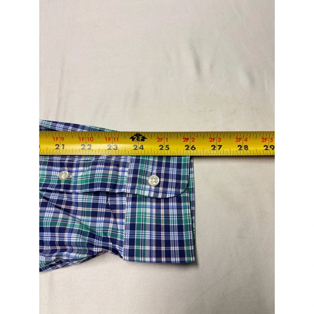 NWT Ralph Lauren Classic Fit Performance Shirt Mens Large Green Navy Plaid
